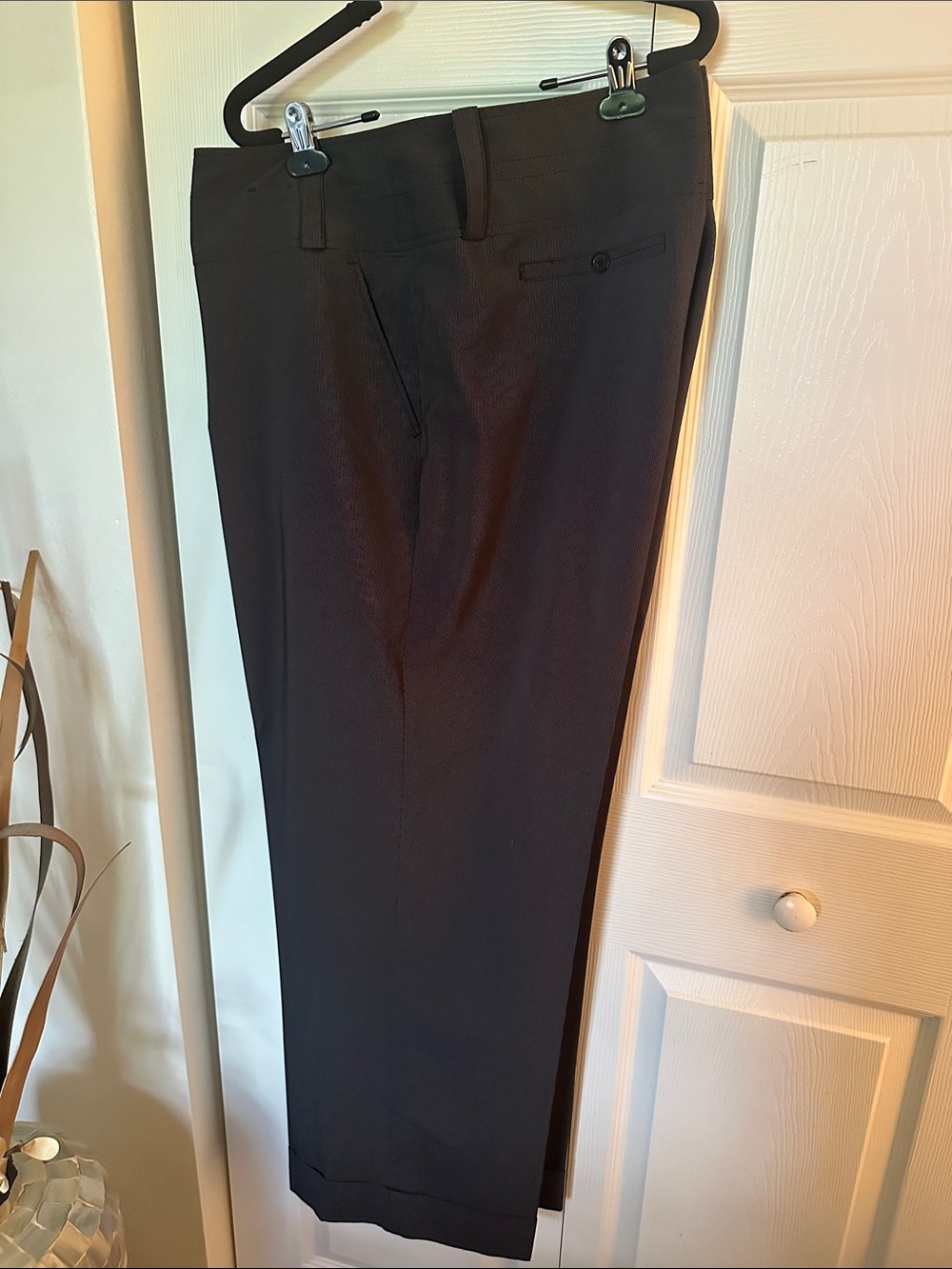 Avenue Black High-Waist Button Front Trousers